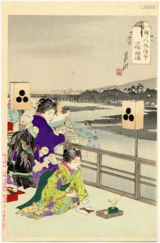 JapaneseWoodblockPrintsGekko,Ogata1859-1920Bijinga(Oban,dat.1891)-From[...]