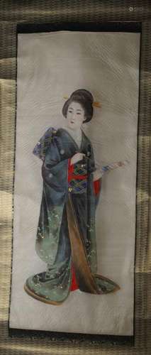 JapaneseAntiquesscrollpicture,1900-50-71x30cm.Veryfinepainting,ink,[...]