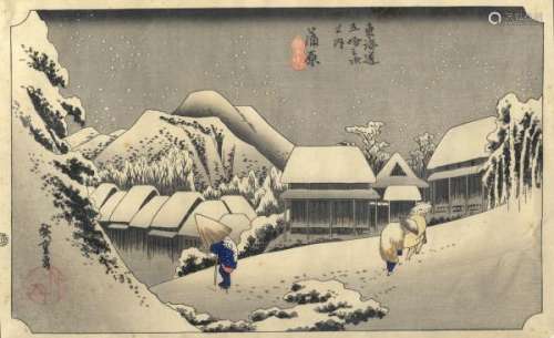 JapaneseWoodblockPrintsHiroshige,Utagawa1797-1858ReprintofthefamousKambara[...]