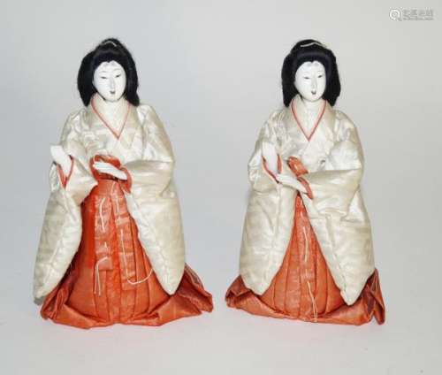 JapaneseAntiquesTwoladiesofthecourt,Kyoto1920-30-H.19cm.Standing[...]