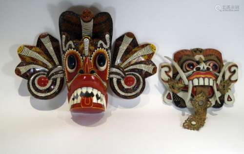 SouthAsianandSoutheastAsiaAntiquesTwoexoticmasks-a)Snakemask,three[...]