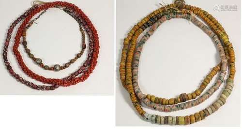 AfricanArtAfricanjewellery:sixnecklaces-a)Threenecklaces,mainlyglass[...]