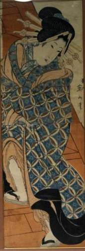 JapaneseWoodblockPrintsEizan,Kikugawa1787-1867Kakemonoe-Acourtesanona[...]
