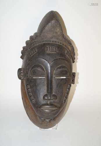 AfricanArtBigBauléMask-H.56cm.Heavyhardwood,carved,frontblack[...]