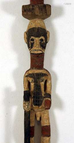 AfricanArtFiguralstake,NigeriaIbo-H.152cm.Carvedwood,colouredframewith[...]