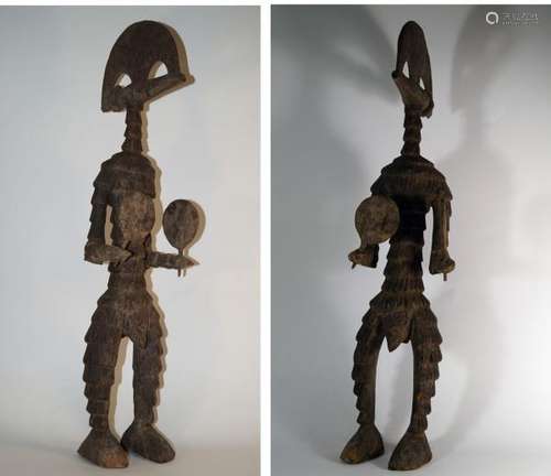 AfricanArtRarefigure,probablyinBurkinaFasoBwastyle-H.73.5cm.Probably[...]