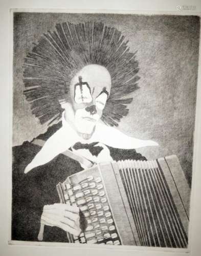 EuropeanModernArtGoeye,M.de1900-58ClownmitAkkordeon,Radierung-[...]