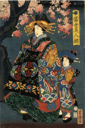 JapaneseWoodblockPrintsYoshitora,Utagawatätig1850-70Bijinga(Oban,dat.1859)[...]