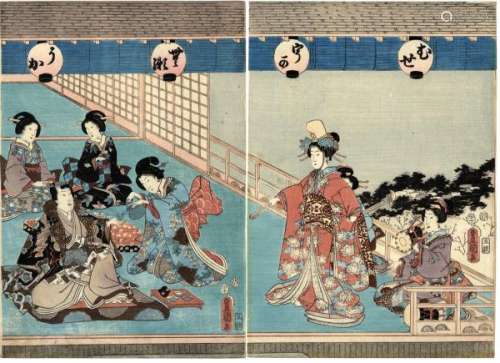 JapaneseWoodblockPrintsKunisada,Utagawa1786-1865Genjie(TwoObanfroma[...]