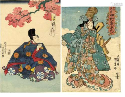 JapaneseWoodblockPrintsKunisada,Utagawa1786-1865Convolute,twoKabukiprints-[...]