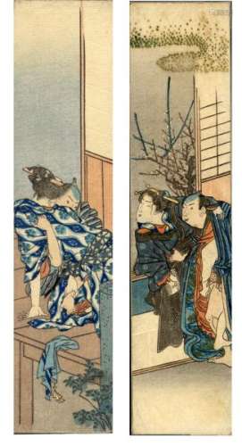 JapaneseWoodblockPrintsKunisada,Utagawa1786-1865ShungaAizurie,twonarrow[...]