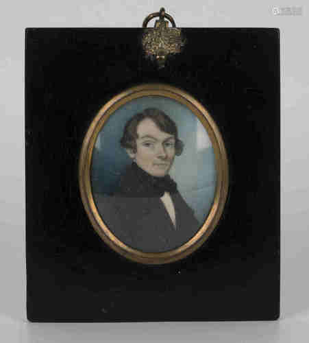 Thomas Cox - Oval Miniature Portrait identified as Henry Wise, 19th century watercolour on ivory,