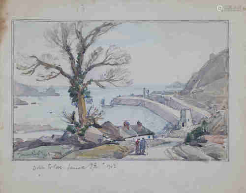 Samuel John Lamorna Birch - 'Down to Cove, Lamorna', watercolour, signed, titled and dated 1943,