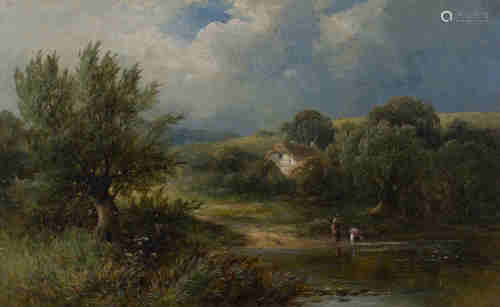 George Turner - 'Scene nr Ingleby', 19th century oil on canvas, signed and titled verso, 39.5cm x