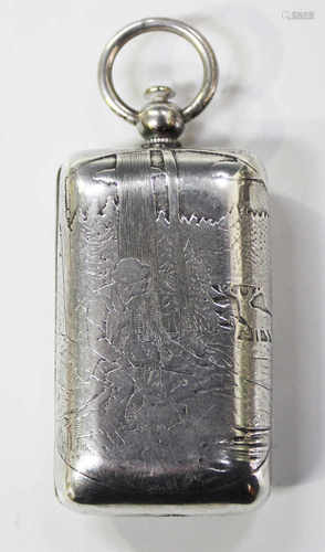 A late 19th century Austro-Hungarian silver sovereign and half-sovereign case of rectangular form,