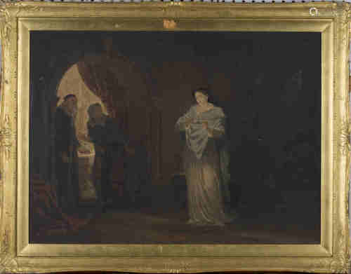 Henry Anelay - 'A Scene from Macbeth', 19th century watercolour, signed recto, titled label verso,