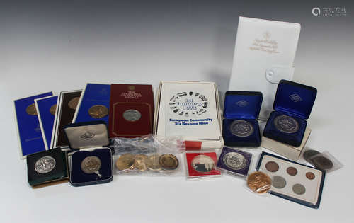 A collection of ten silver gilt 'The Churchill Centenary Medals' by John Pinches Ltd, together