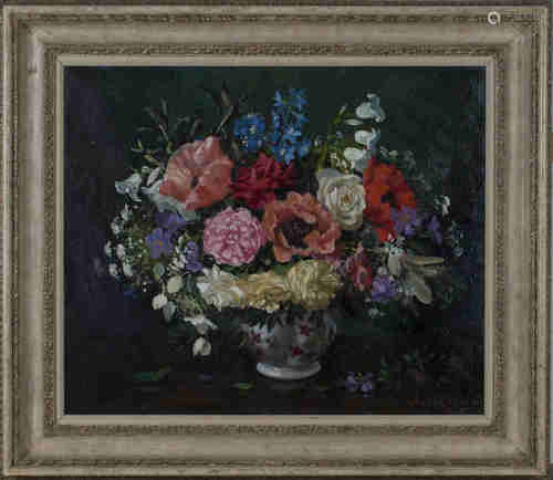 John Whitlock Codner - 'A Jug of Summer Flowers', 20th century oil on canvas, signed recto, titled