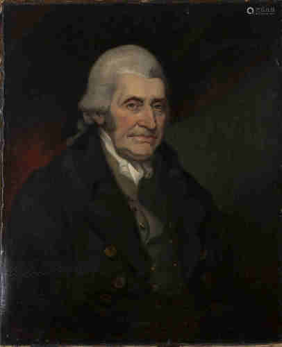 Mather Brown - Portrait of Henry Blundell, early 19th century oil on canvas, signed recto, label