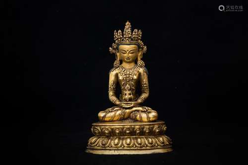 A Chinese Gilt Bronze Buddha