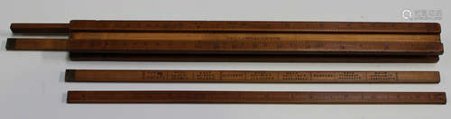 An early 19th century boxwood combination liquid gauging measure by Dolland, London, the four