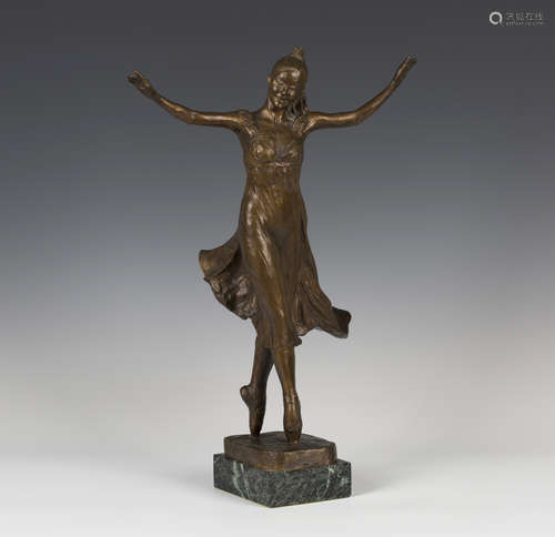 Nathan David - 'Ondine', a late 20th century brown patinated cast bronze figure of the famous