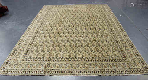 A Kashan carpet, Central Persia, late 20th century, the ivory field with overall offset rows of