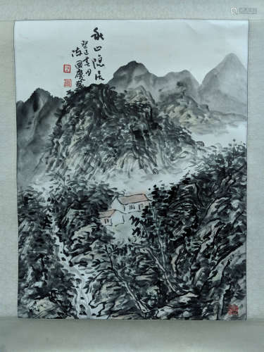 陳國慶 山水 紙本 鏡片
