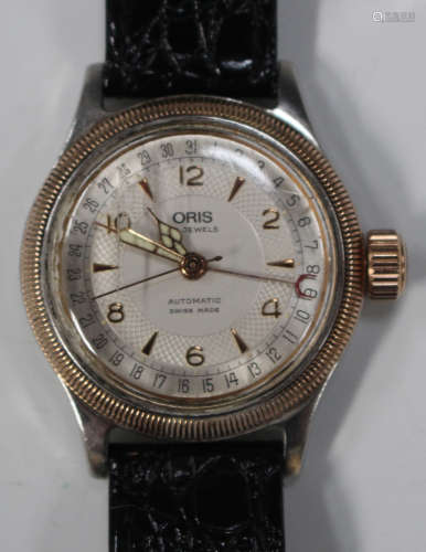 An Oris Big Crown Pointer Date Automatic gilt and steel cased gentleman's wristwatch with a signed