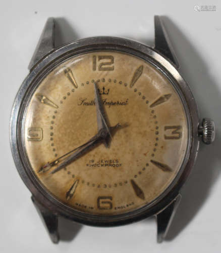 A Smiths Imperial steel cased gentleman's wristwatch with a jewelled movement, the signed dial