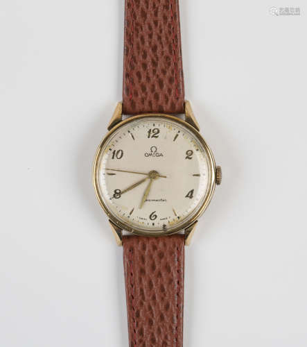 An Omega Seamaster 14ct gold cased oversized gentleman's wristwatch, circa 1944, the signed jewelled