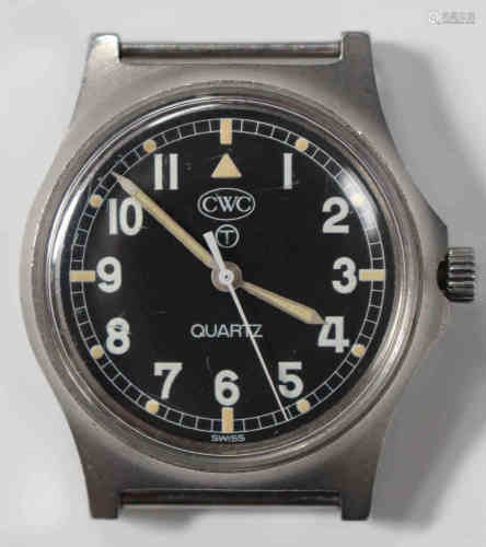 A Cabot Watch Company (CWC) W10 MoD issue stainless steel cased gentleman's wristwatch, the signed