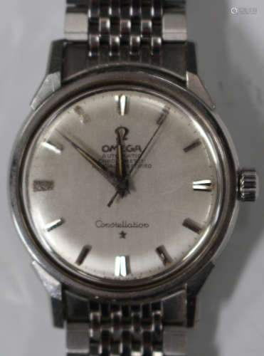 An Omega Constellation Automatic steel cased gentleman's bracelet wristwatch, circa 1967, the