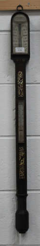 A mid-19th century rosewood stick barometer, the ivorine dial inscribed 'D. McGregor Glasgow &