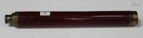 A late 19th century mahogany and lacquered brass single-draw telescope, signed 'J.W Field Aylesbury,