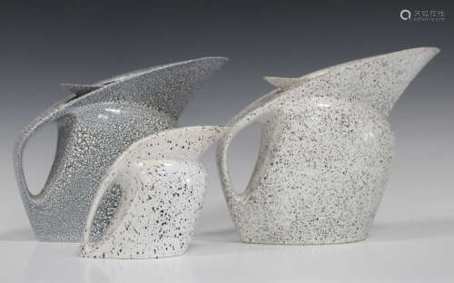 Three pieces of Flying Saucer pottery, late 20th century, designed by David Symonds and Hilary
