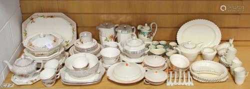 A group of Art Deco and later decorative tea and dinner wares, including an A.J. Wilkinson Ltd