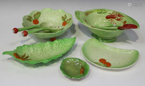 A collection of mostly Carlton Ware salad wares, including a lettuce bowl and a pair of salad