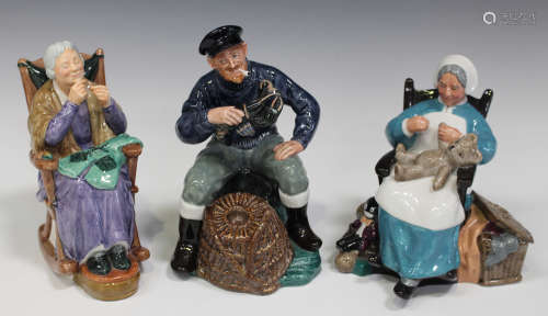 Three Royal Doulton figures, comprising 'Nanny', HN2221, 'A Stitch in Time', HN2352, and ' The