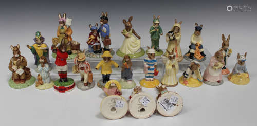 Twenty-two Royal Doulton Bunnykins figures, comprising 'Sands of Time', 'Fisherman', 'Mother', '