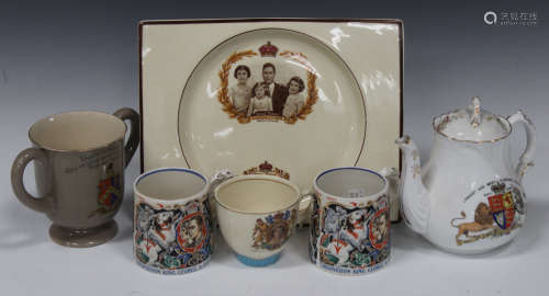Three Royal Coronation commemorative mugs, designed by Laura Knight, comprising Edward VIII and