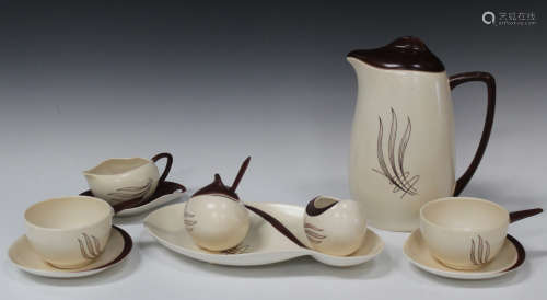 A Carlton Ware Australian Design Windswept pattern part service, including a coffee pot and cover,