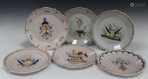 A French faience plate commemorating the Revolution, early 20th century in 18th century style,