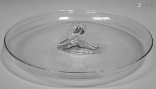 A Steuben clear glass Snail pattern bowl, etched mark to base, diameter 27cm.Buyer’s Premium 29.