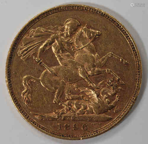 A Victoria Old Head sovereign 1896 Melbourne Mint.Buyer’s Premium 29.4% (including VAT @ 20%) of the