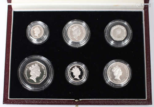An Elizabeth II silver piedfort proof six-coin set, cased with certificate.Buyer’s Premium 29.4% (