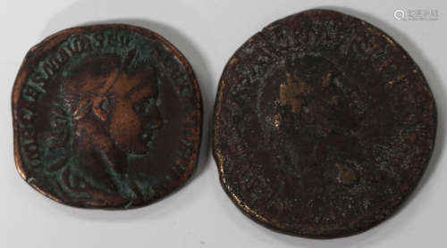 A Roman Empire Vespasian (69-79 AD) bronze sestertius and a Roman Empire Severus Alexander (222-