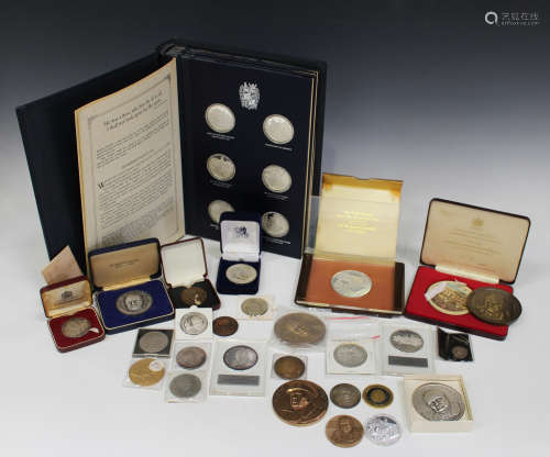 A collection of twenty-four silver Churchill Centenary medals within a fitted folder, together