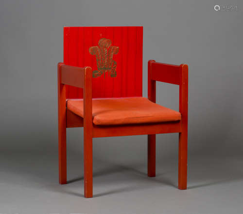 A Prince of Wales Investiture chair, designed by Lord Snowdon for the investiture of Prince
