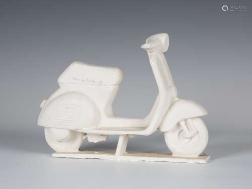 Eduardo Paolozzi - a cast plaster model of a Lambretta scooter, signed and dated 1995, inscribed